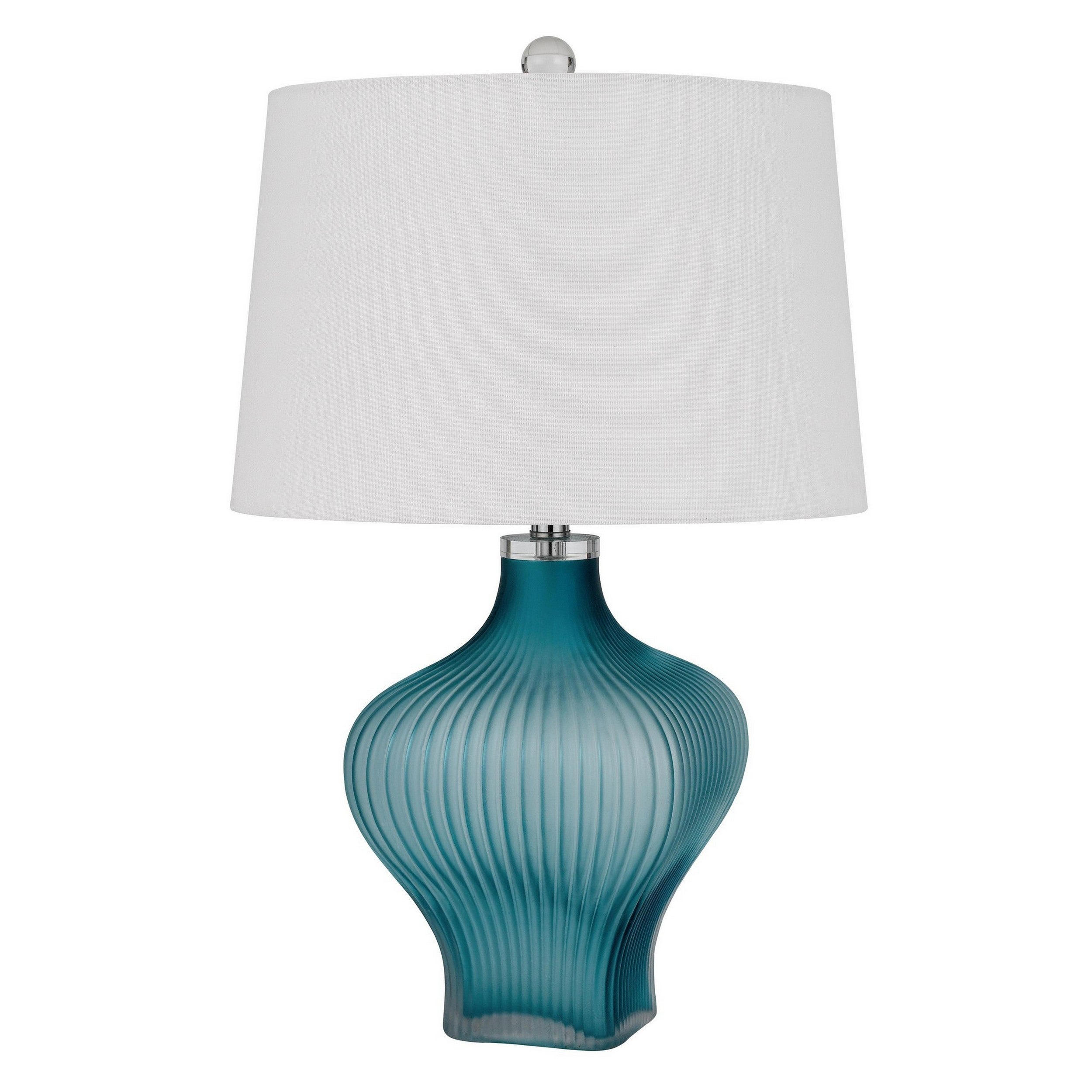 28 Inch Accent Table Lamp， Hardback Fabric Shade， Embossed Ceramic， Pearl - Mycitystee