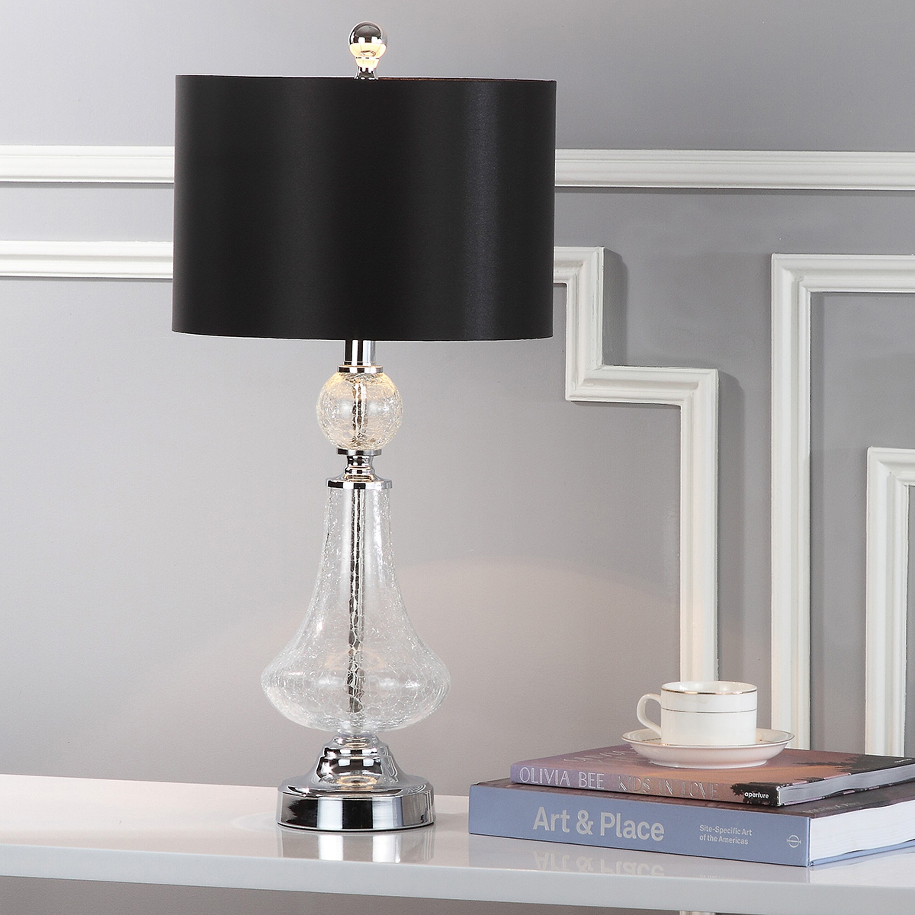 SAFAVIEH Lighting 26-inch Mercury Crackled Glass Table Lamp (Set of 2) - 12