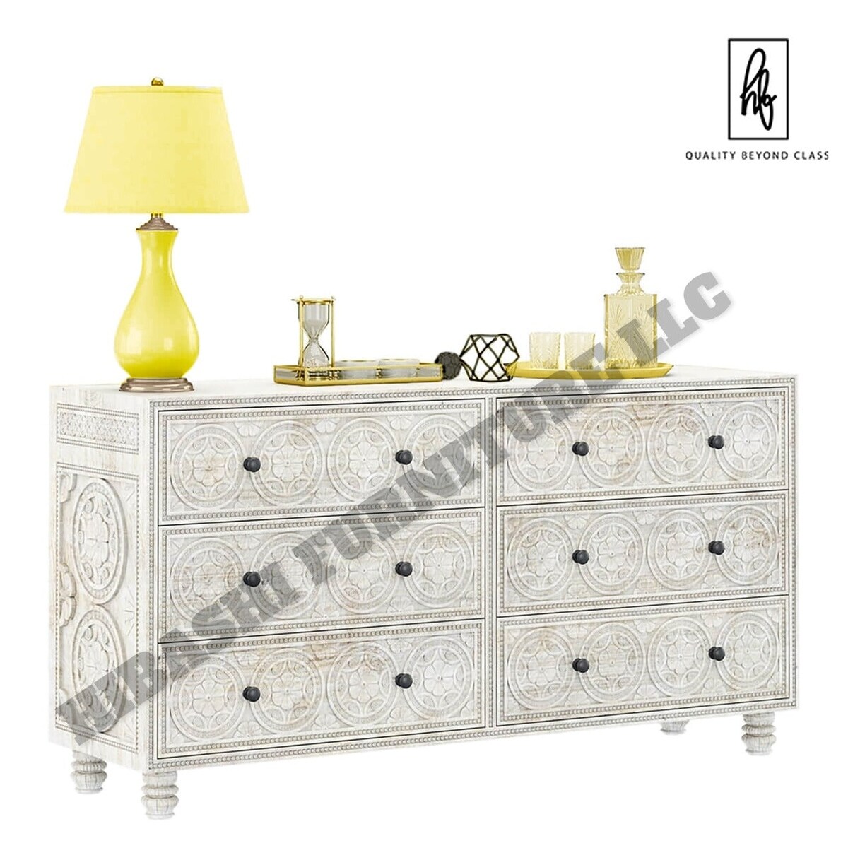 KHALIFA Hand carved 6 Drawer Dresser - - 35591804 - Mycitystee