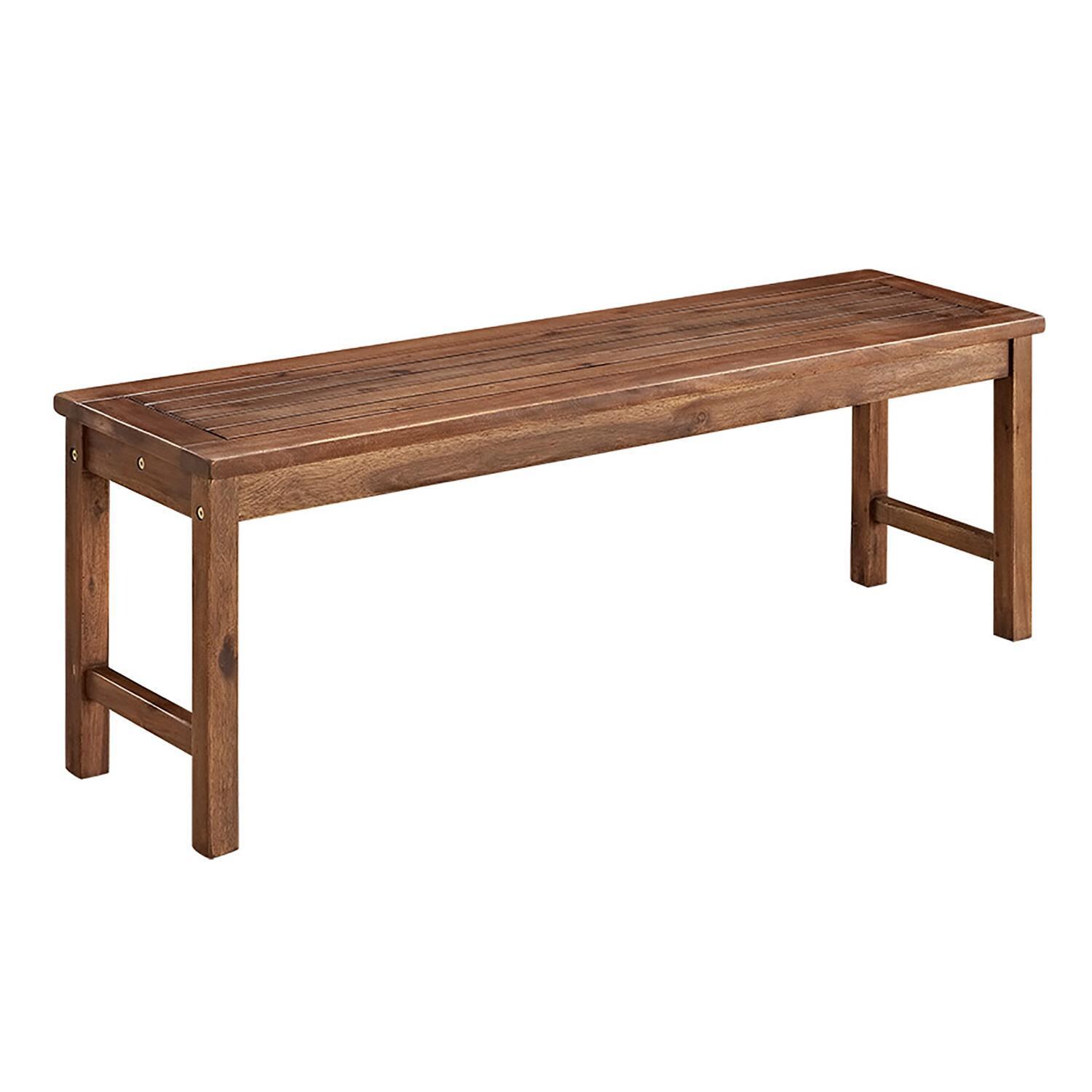 Ultimate Patio Horizon Way 53 Inch Dark Brown Acacia Backless Patio Bench - Mycitystee