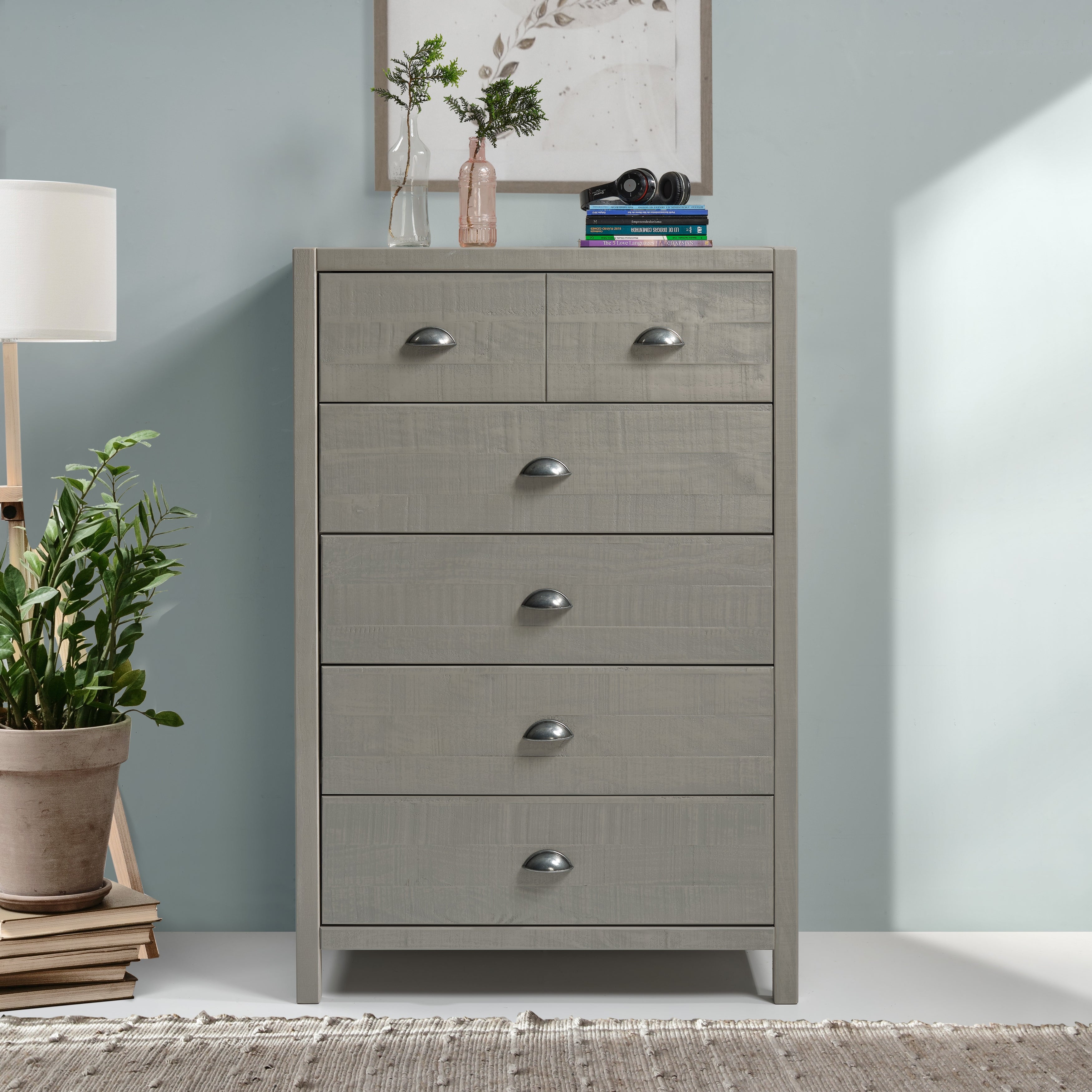Hampton Five Drawer Chest - Dritfwood Finish - - 37217449 - Mycitystee
