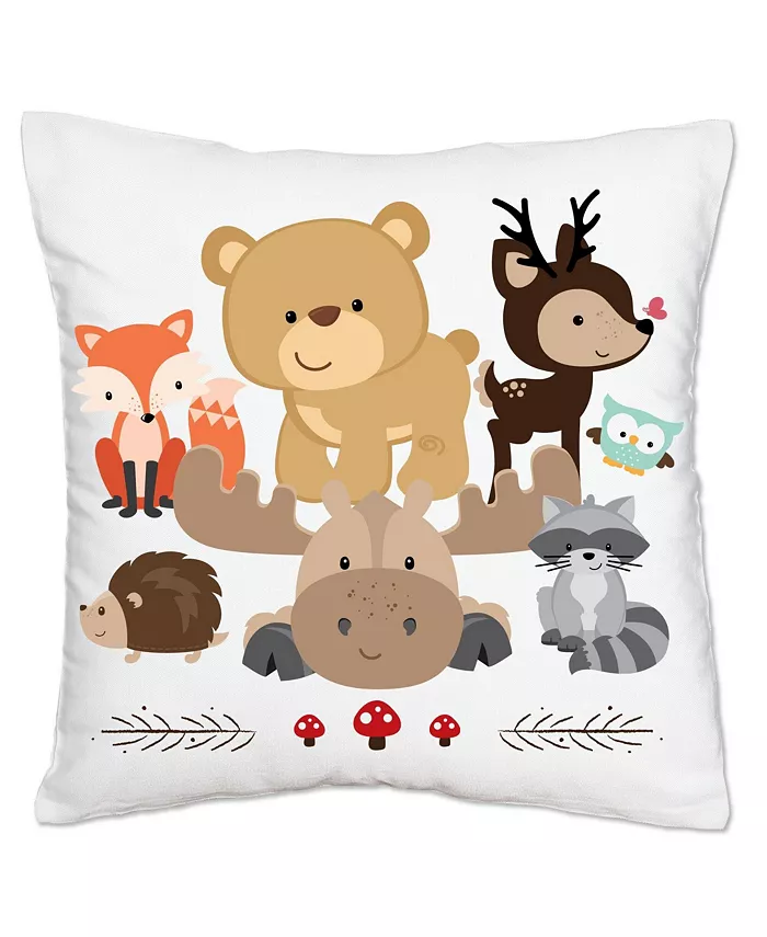 Big Dot of Happiness Woodland Creatures - Decorative Cushion Case - Throw Pillow Cover - 16 x 16 In - Mycitystee