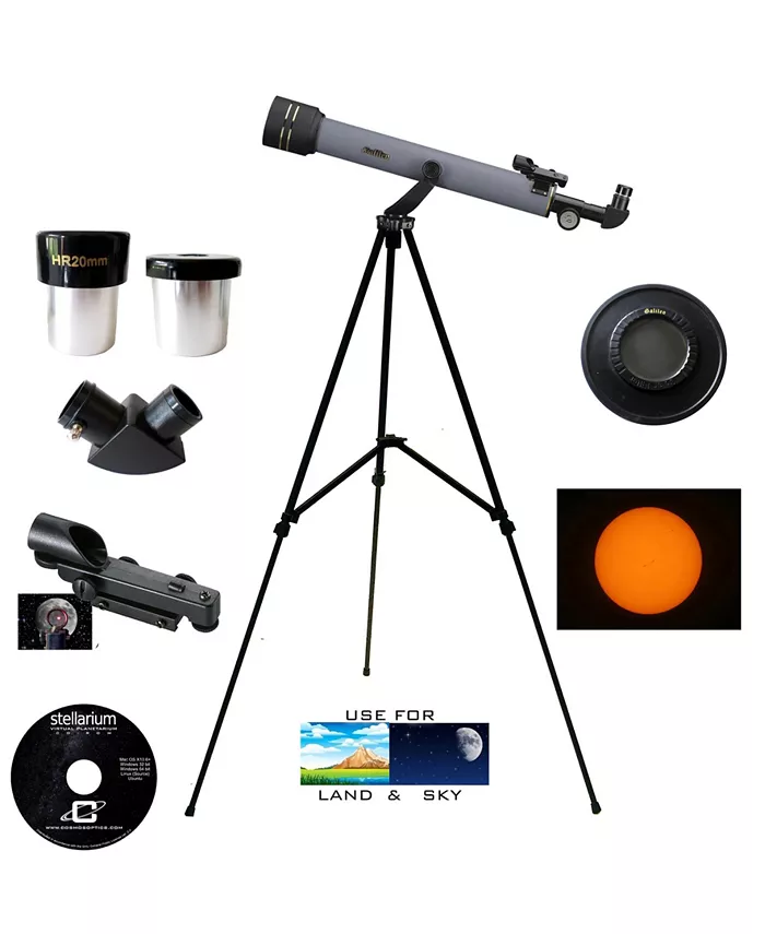 Galileo 600mm x 50mm Day and Night Refractor Telescope Kit with Solar Filter Cap - Mycitystee