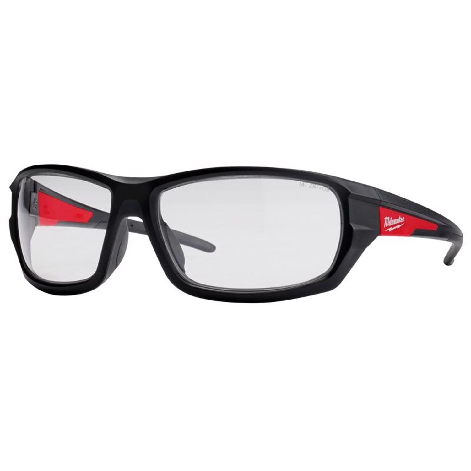 Milwaukee Anti-Fog Performance Safety Glasses Clear Lens Black/Red Frame 1 pc - Mycitystee
