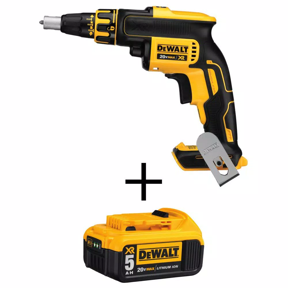 DEWALT 20-Volt MAX XR Cordless Brushless Drywall Screw Gun with (1) 20-Volt 5.0Ah Battery and Charger and#8211; XDC Depot - Mycitystee