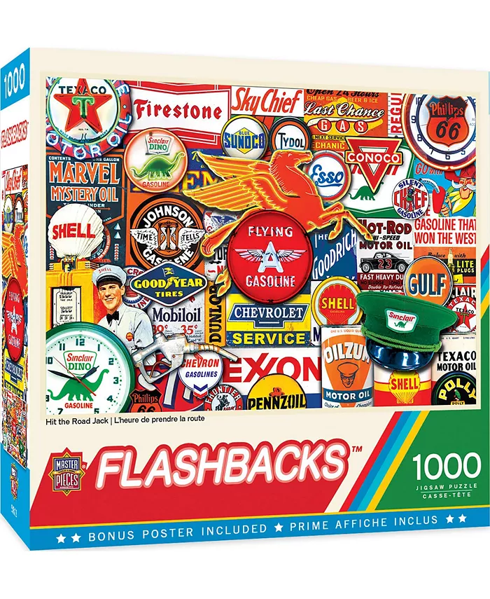 MasterPieces Puzzles Flashbacks - Hit the Road Jack 1000 Piece Adult Jigsaw Puzzle - Mycitystee