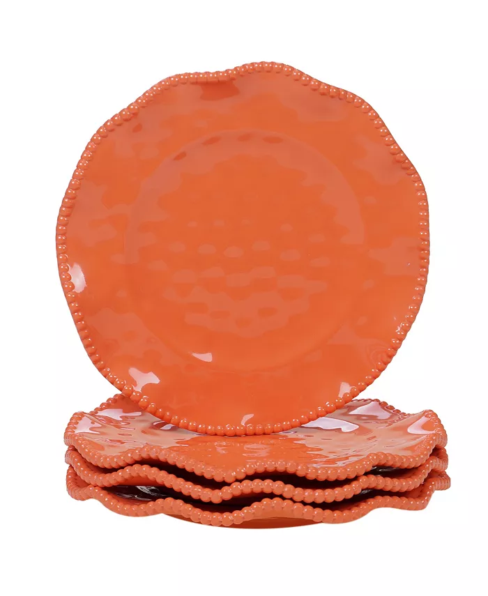 Certified International Perlette Coral Melamine 4-Pc. Salad Plate Set - Mycitystee