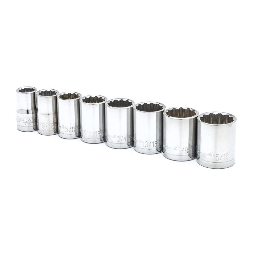 Socket Set， 8 Pc. 1/2 In. Drive 12 Point SAE - Mycitystee