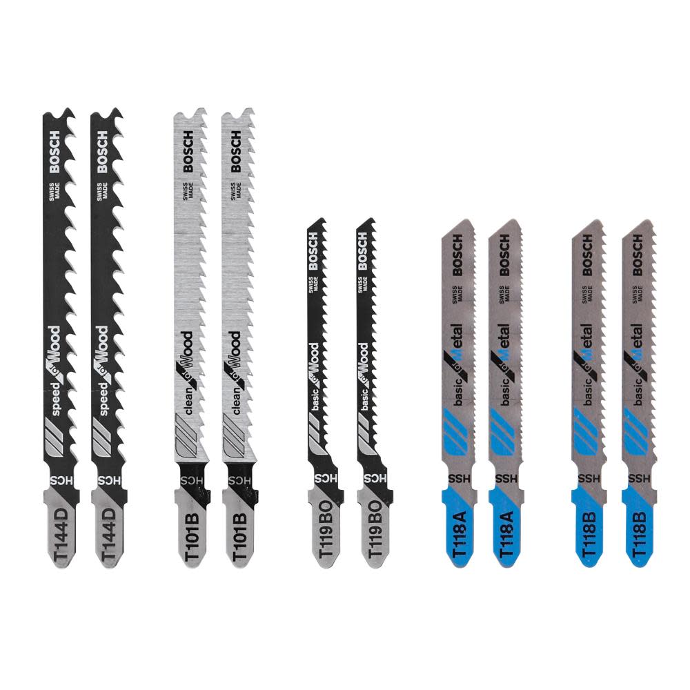 Bosch 10 pc. Wood and Metal Cutting T-Shank Jig Saw Blade Set T5002 from Bosch - Mycitystee