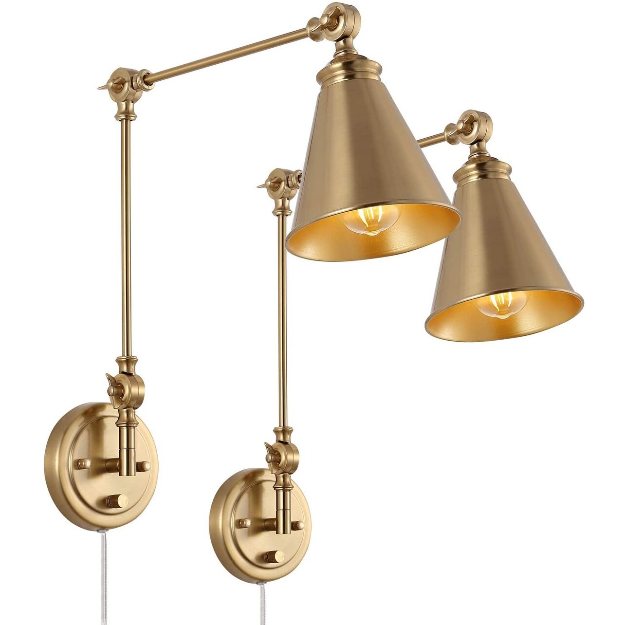WINGBO Industrial Swing Arm Wall Lamp Set of 2， Wall Sconce Lighting - Mycitystee