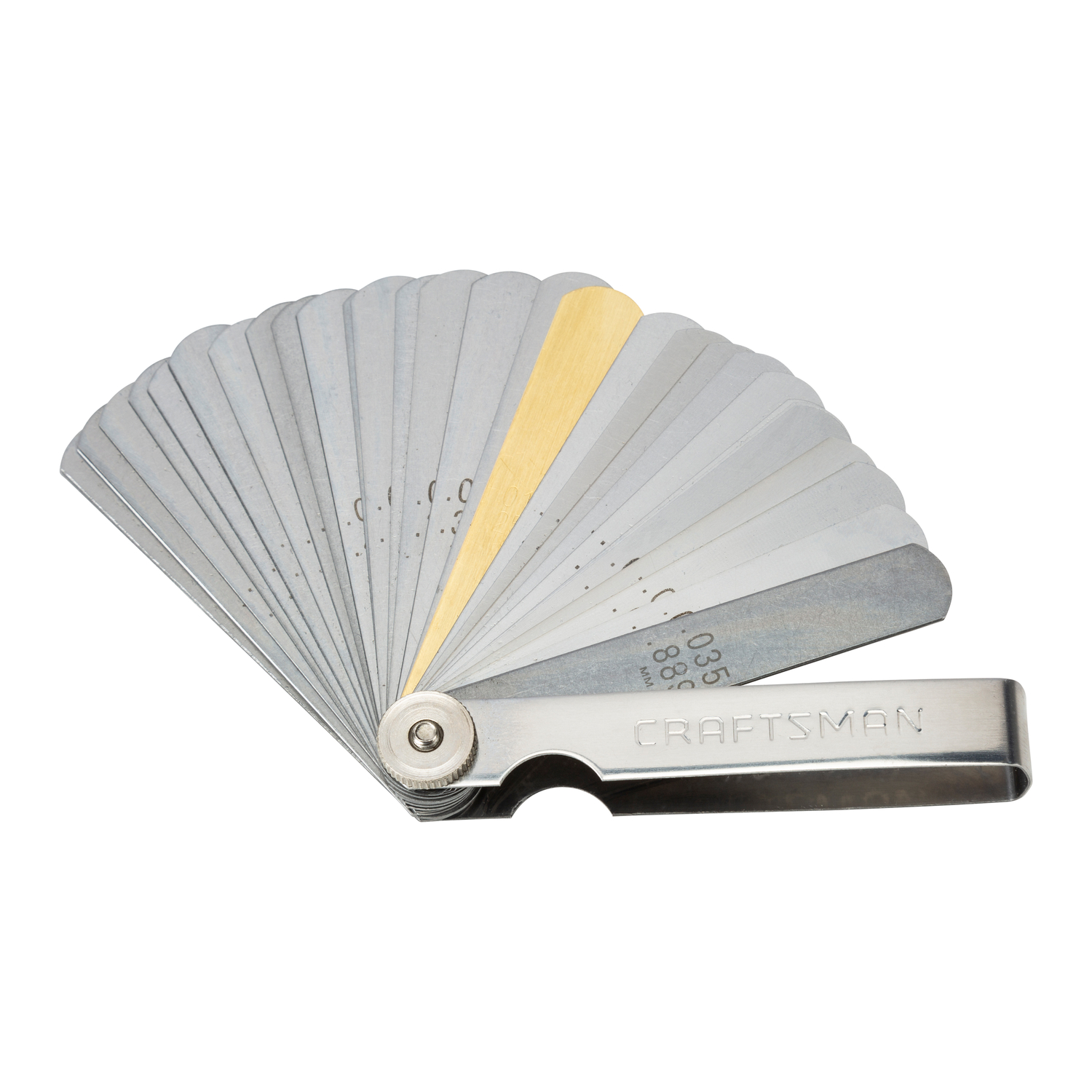 Craftsman 6-8/9 in. L X 2-3/4 in. W 32-Blade Feeler Gauge 0.04 in. Silver 1 pc - Mycitystee