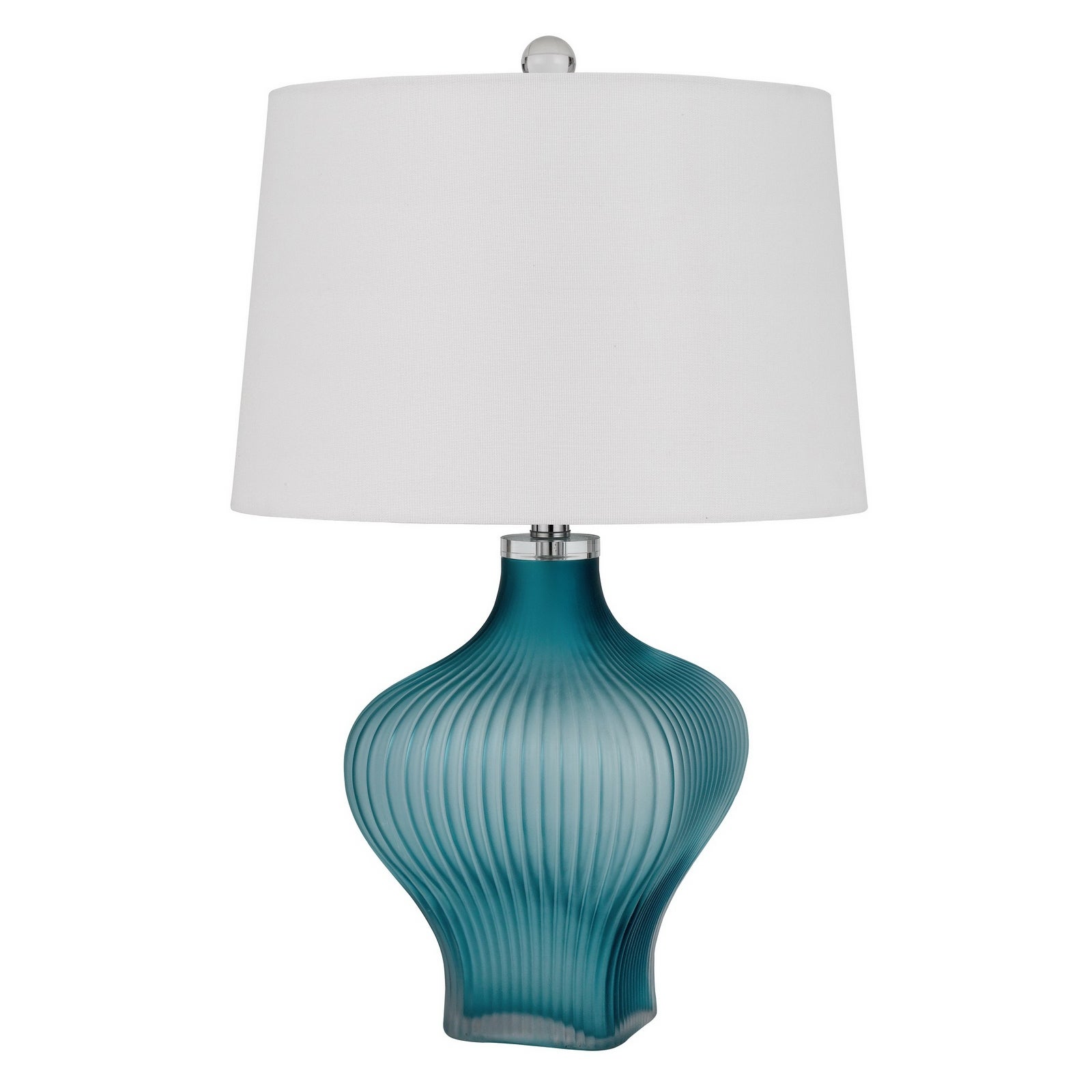 150W 3 way Payson fluted art glass table lamp - Mycitystee