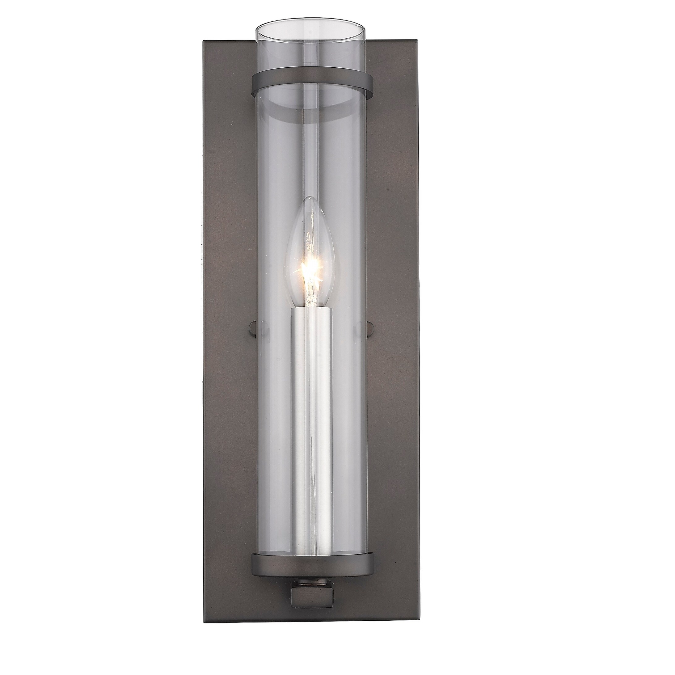 Modern Industrial Nickel and Bronze Wall Sconce - Mycitystee