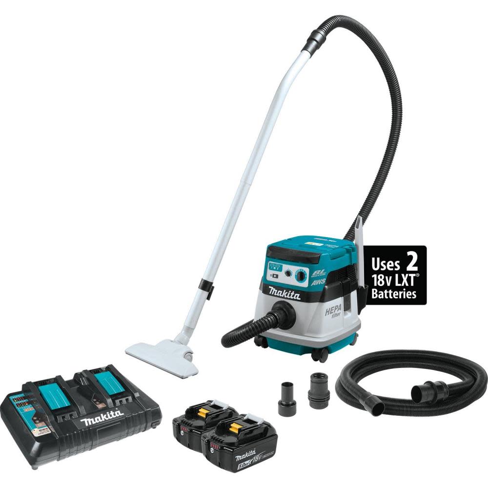 Makita 18V X2 LXT 36V 2.1 Gallon HEPA Dry Dust Extractor/Vacuum Kit AWS XCV08PT from Makita - Mycitystee