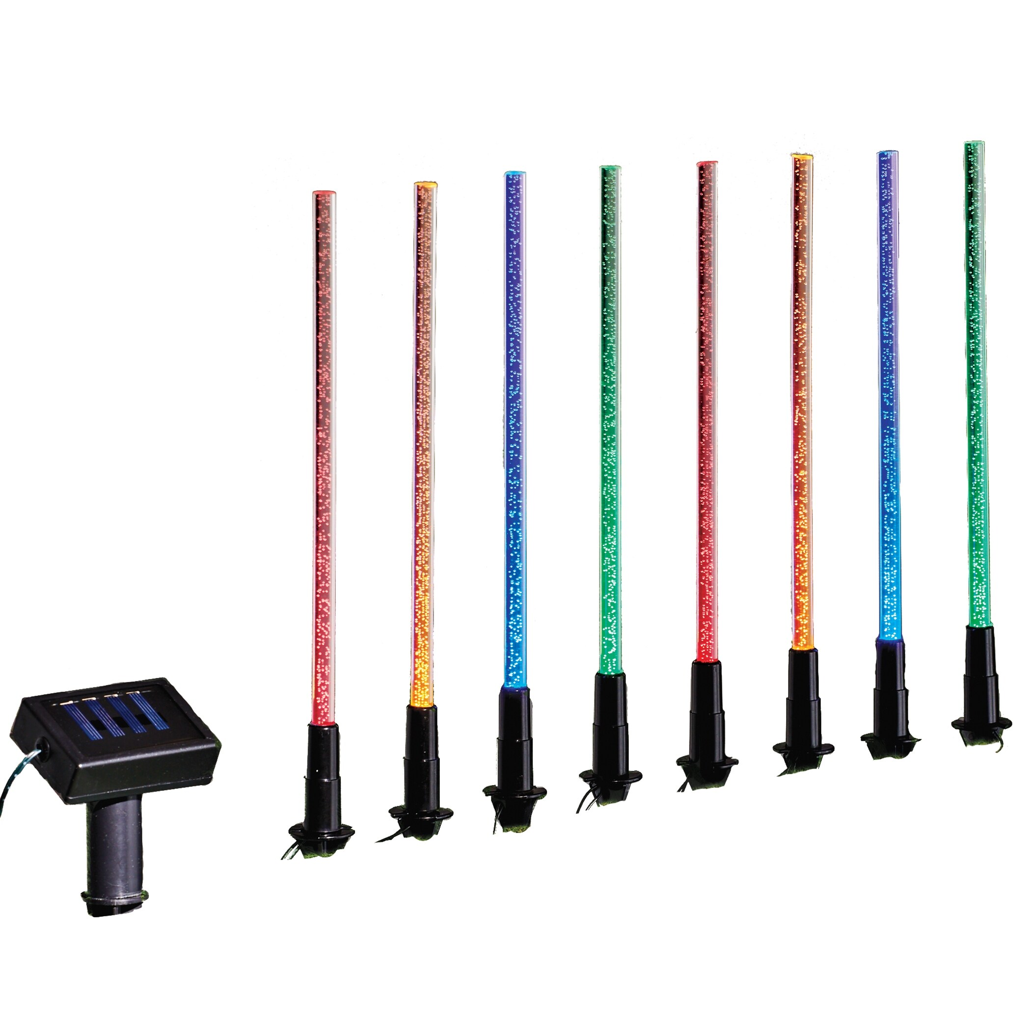 8-Piece Solar Multicolored Landscape Pathway Bubble Lights - 16.200 x 3.500 x 3.500 - Mycitystee