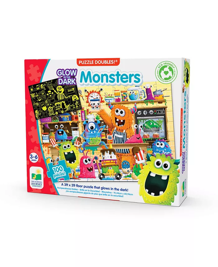 The Learning Journey Doubles Glow in The Dark Monsters 100 Pieces Puzzle Set - Mycitystee