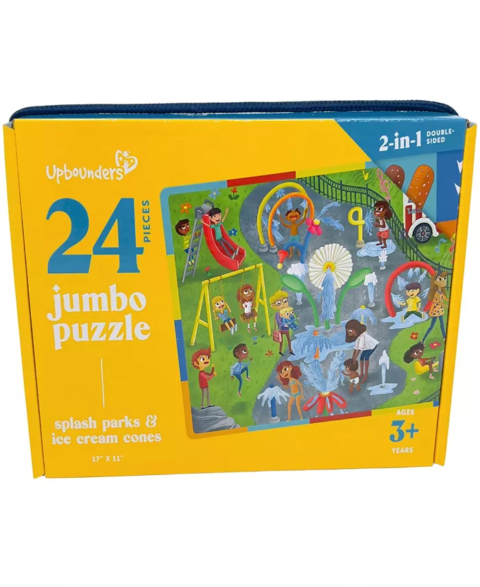 Upbounders Splash Park Double Sided Beautifully Illustrated Multicultural Floor Beginner Kids 24 Large Pieces Puzzle Set - Mycitystee