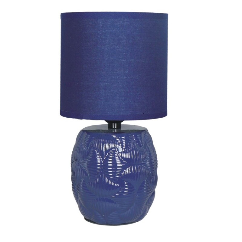 Ceramic Table Lamp With Shade (Eclipse) (Navy) - Mycitystee