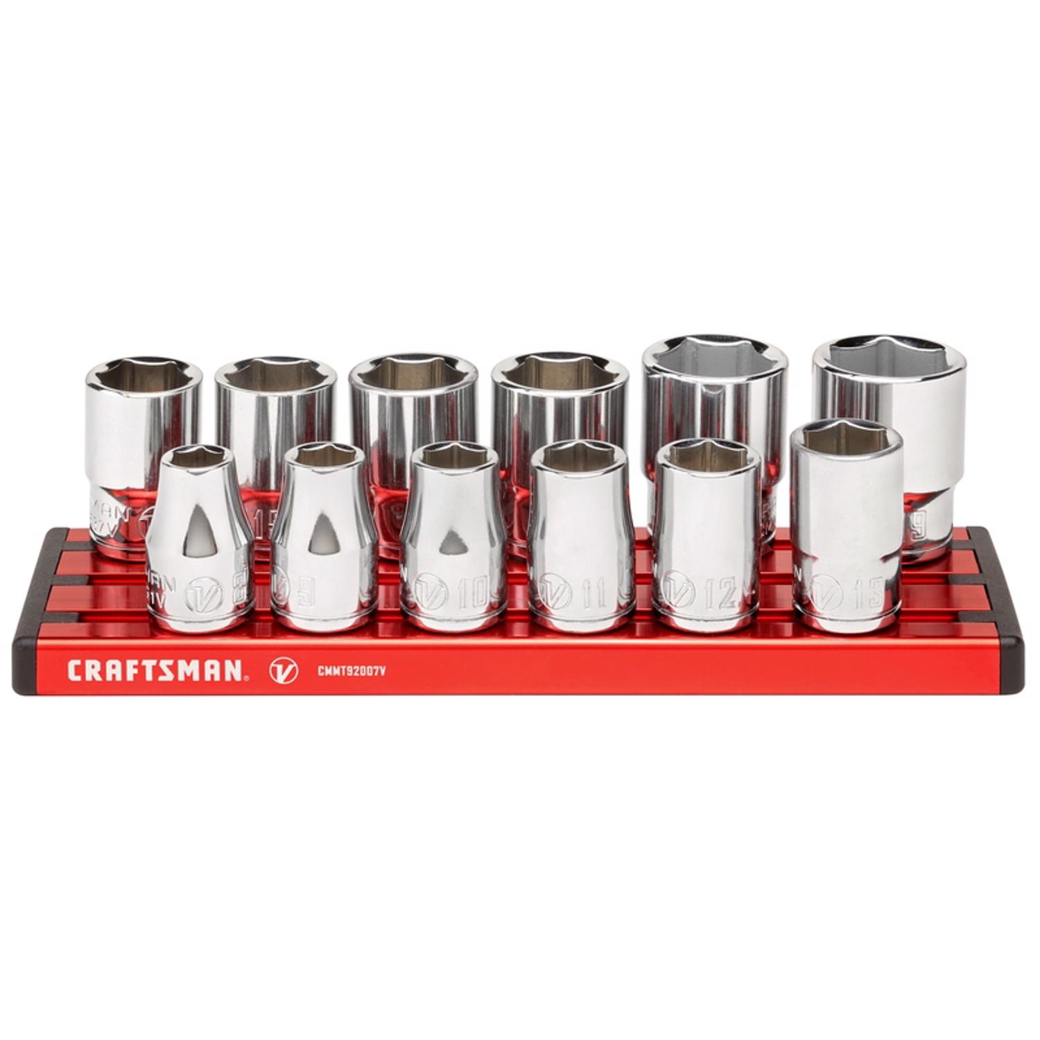 Craftsman V-Series 3/8 in. drive Metric 6 Point Socket Set 12 pc - Mycitystee