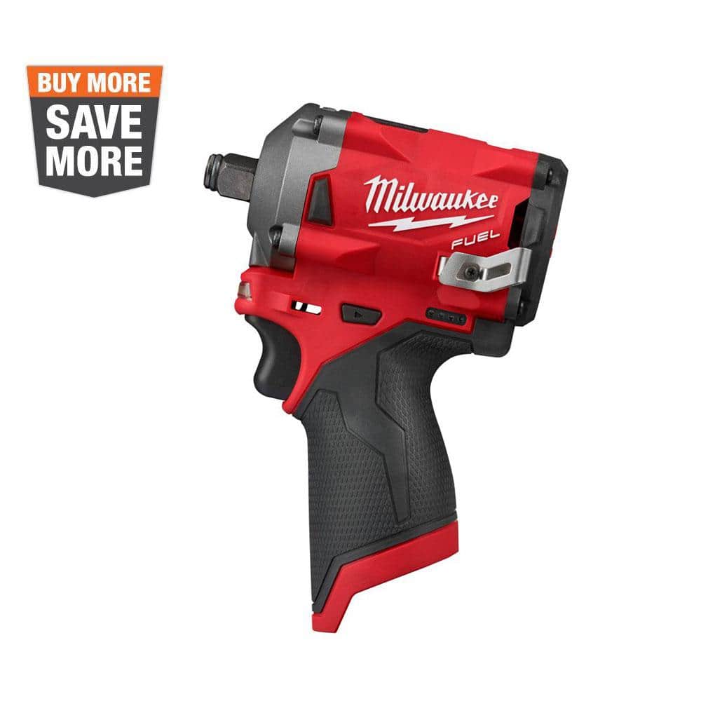 Milwaukee M12 FUEL 12V Lithium-Ion Brushless Cordless Stubby 1/2 in. Impact Wrench (Tool-Only) 2555-20 - Mycitystee