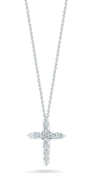 Roberto Coin 18KT White Gold Cross Pendant With Diamonds - Mycitystee