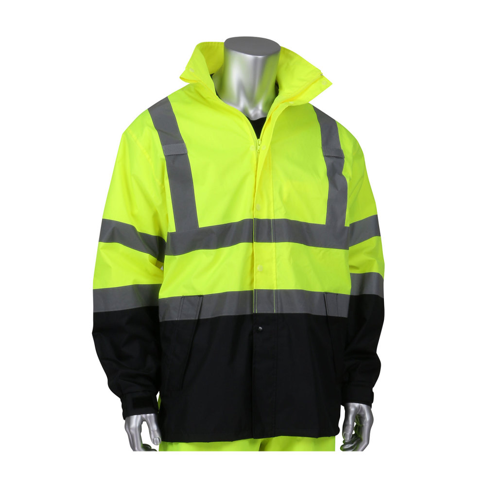 Protective Industrial Products Waterproof Jacket Falcon Hi Vis Yellow ANSI 2X/3X - Mycitystee