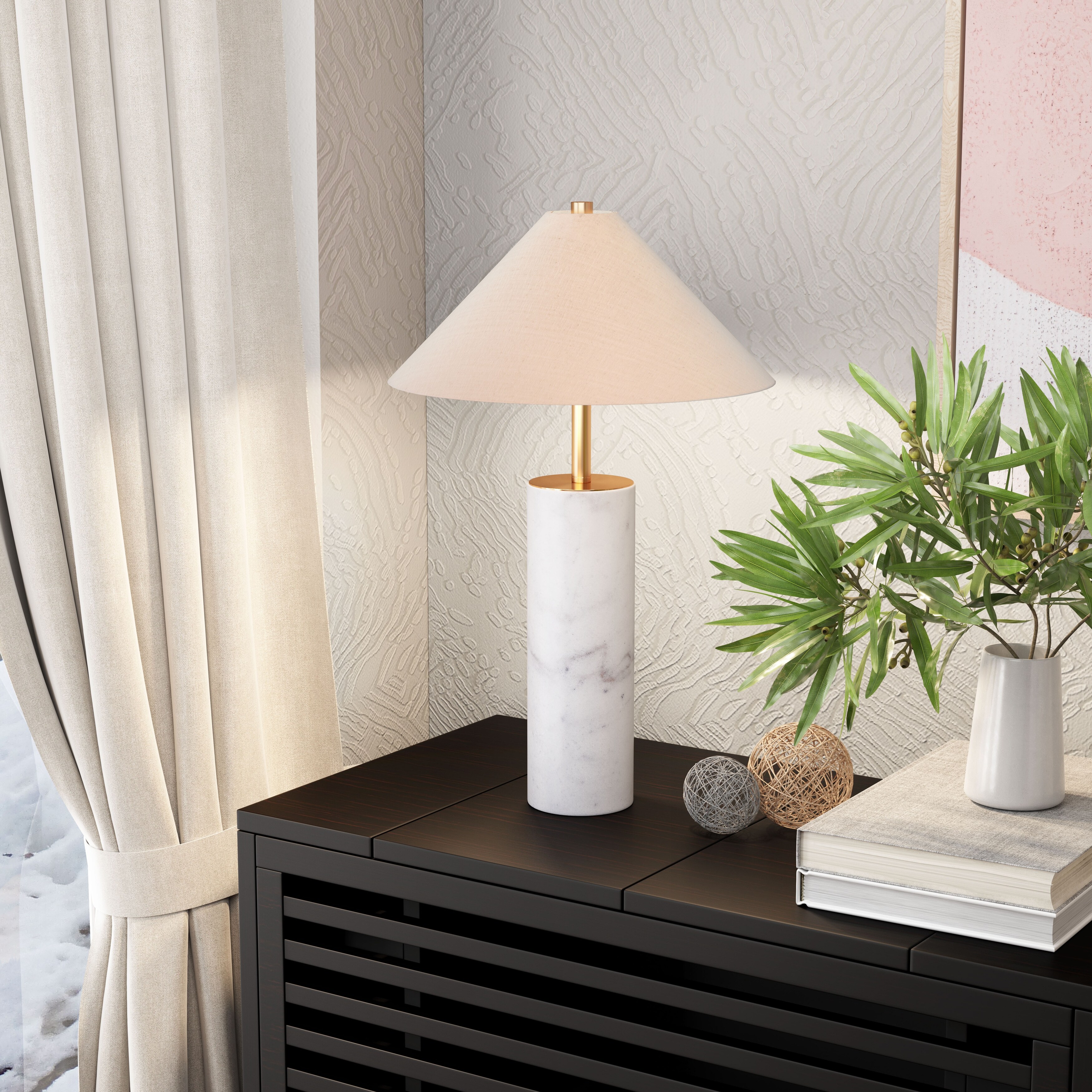 Aspen Park Table Lamp Beige and White - Mycitystee