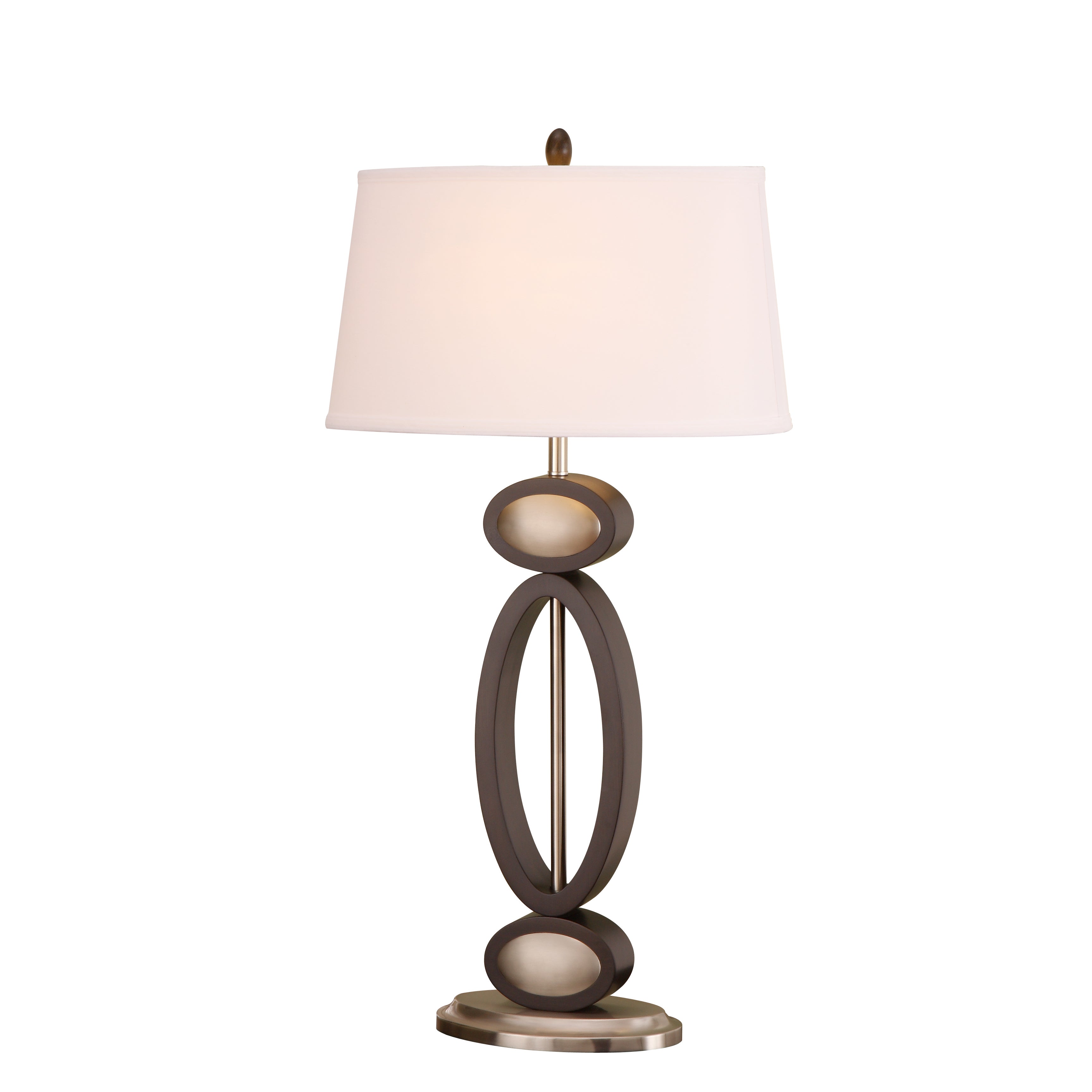 Artiva USA Infinity Contemporary 33.5-inch Dark Walnut， Espresso and Brushed Steel Modern Table Lamp - Mycitystee