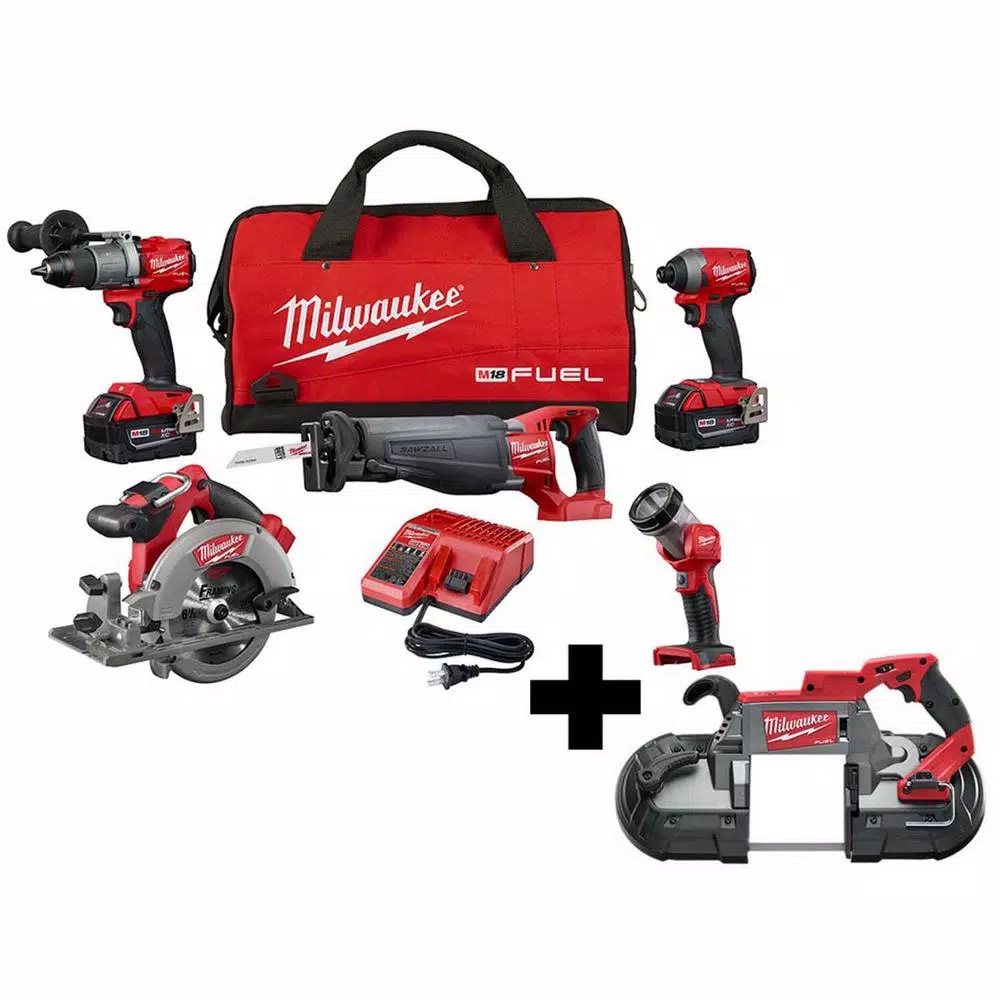 Milwaukee M18 FUEL 18-Volt Lithium-Ion Brushless Cordless Combo Kit (5-Tool) with M18 FUEL Deep Cut Band Saw and#8211; XDC Depot - Mycitystee