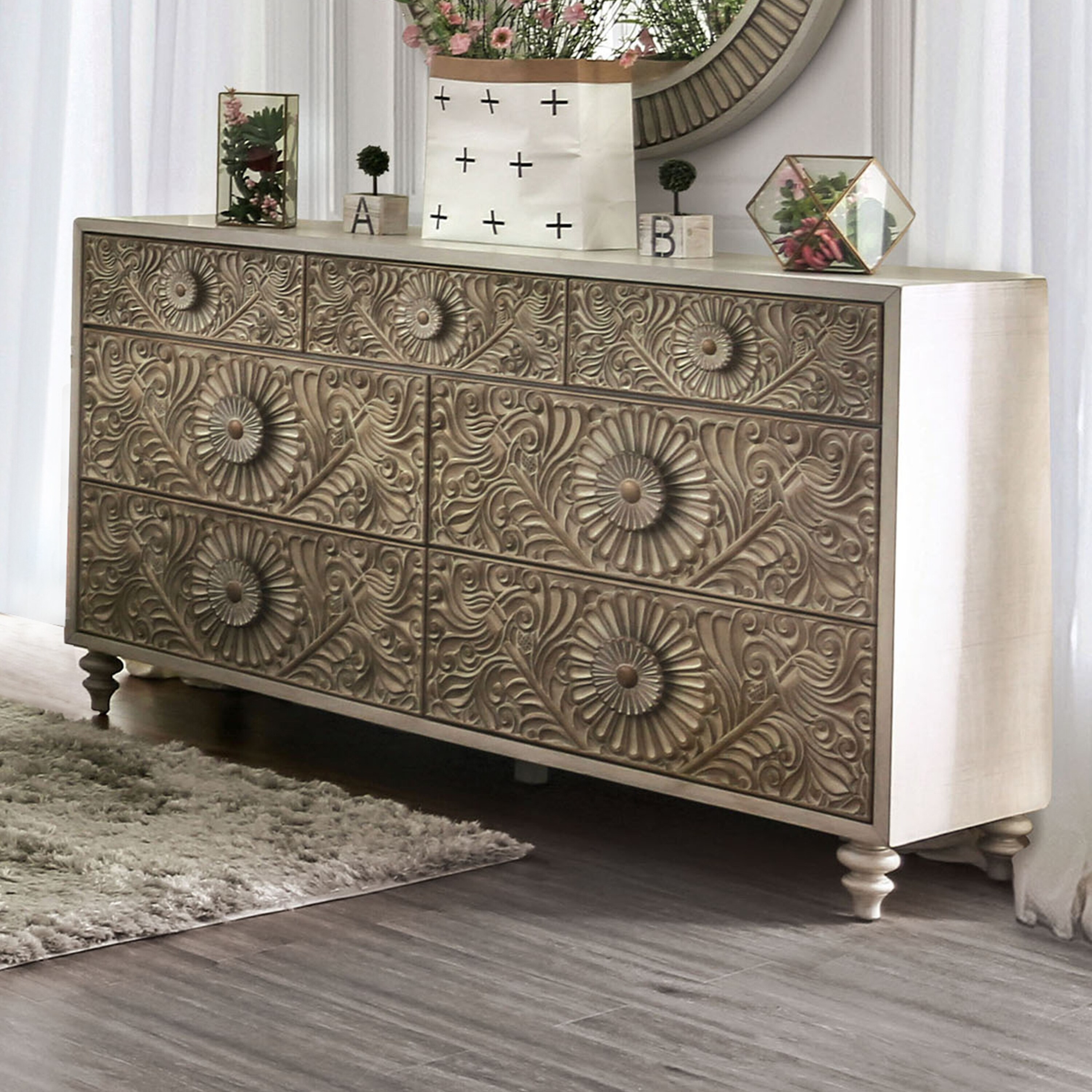 The Curated Nomad Cadogen Traditional Antique White 7-drawer Dresser - - 28978088 - Mycitystee