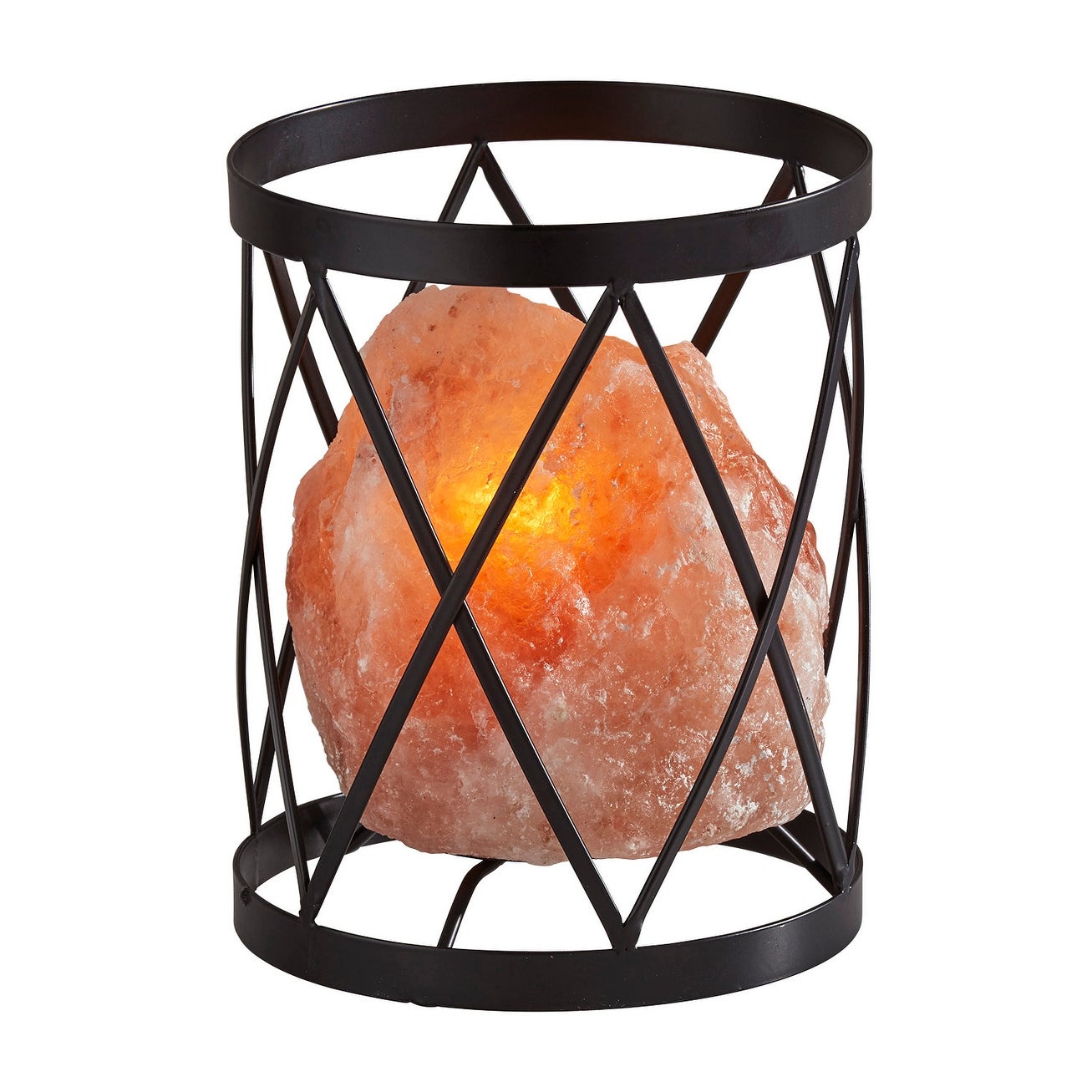 Adesso Black Wire Trust Himalayan Salt Table Lamp - 6 in W x 7 in H x 6 in D - Mycitystee
