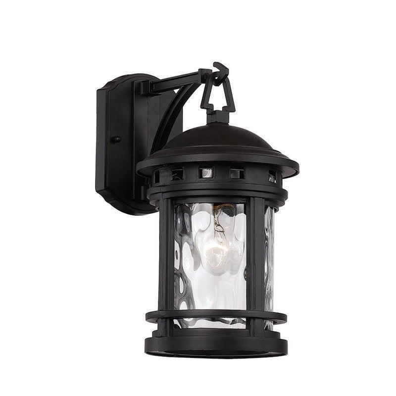 GuisseppeImports One Light Wall Lantern Boardwalk Black - Exact Size - Mycitystee