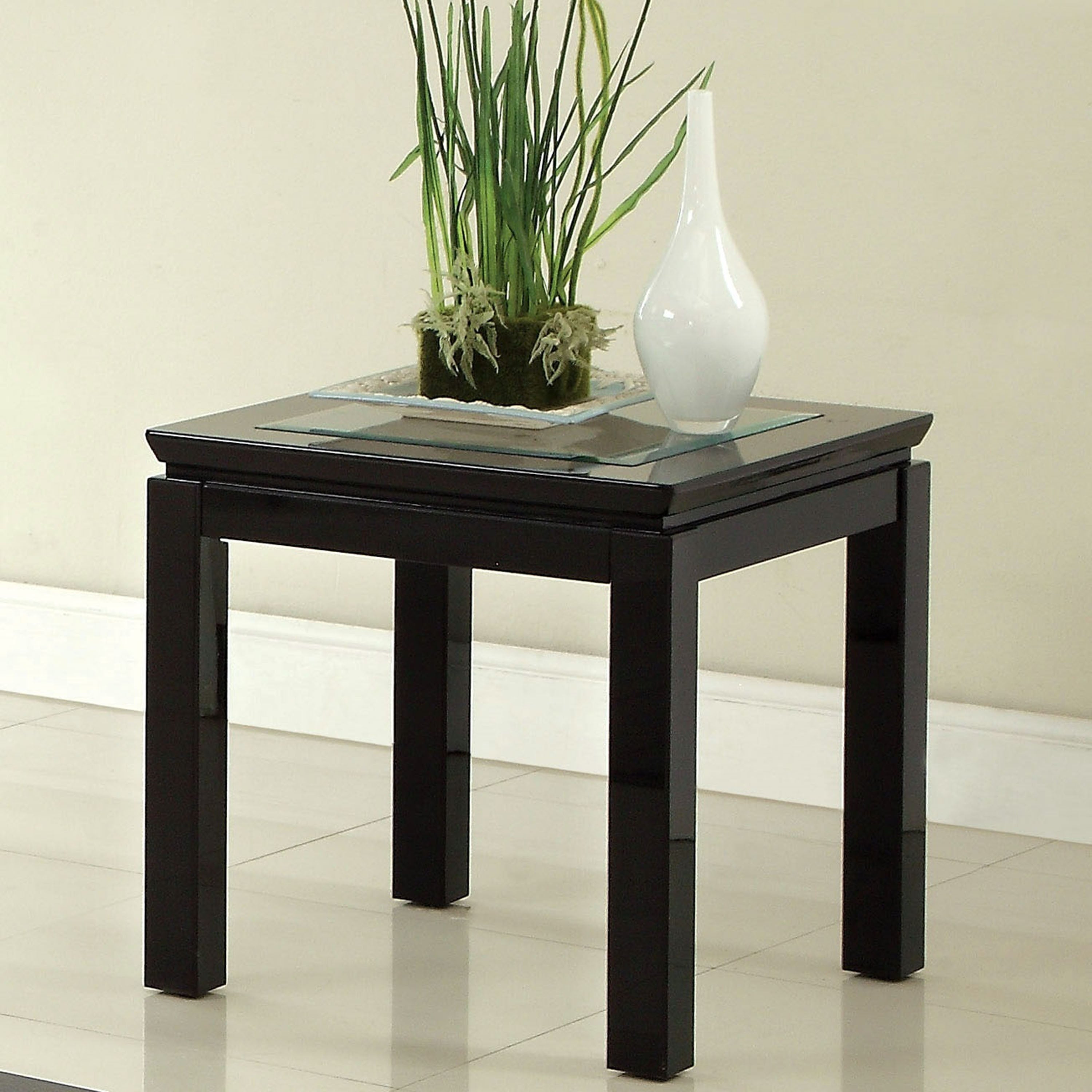 Furniture of America Dia Contemporary 22-inch Glossy Square Side Table - Mycitystee