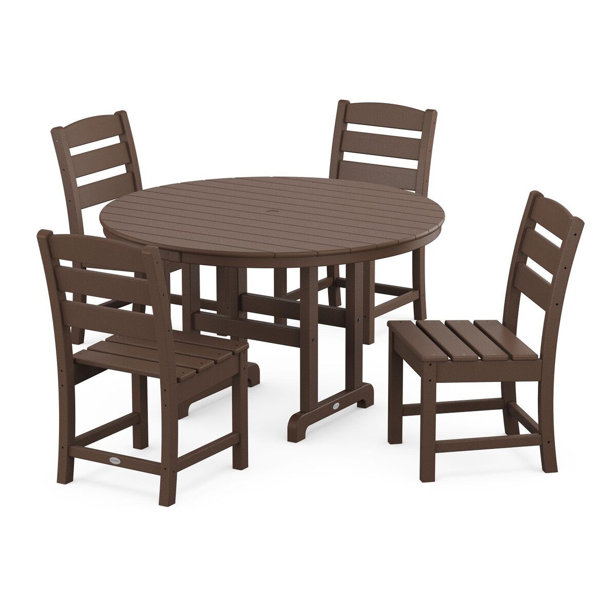 POLYWOOD Lakeside 5-Piece Round Side Chair Dining Set - Mycitystee