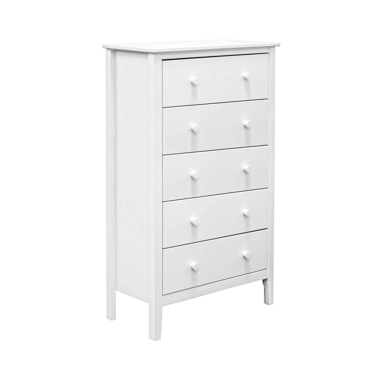 Solid Wood Easy Pieces 5 Drawer Chest of Drawers - White - - 36293810 - Mycitystee