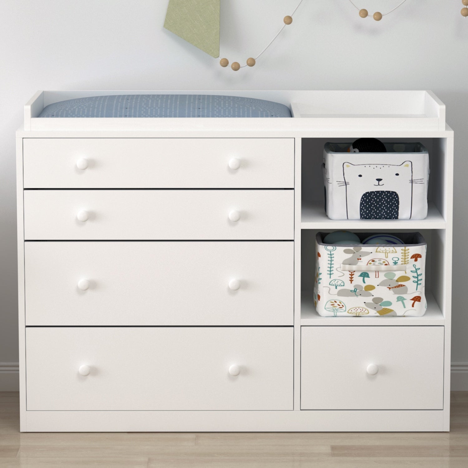 Kerrogee 5-Drawer Dresser with Baby Changing Table - White - - 35454866 - Mycitystee