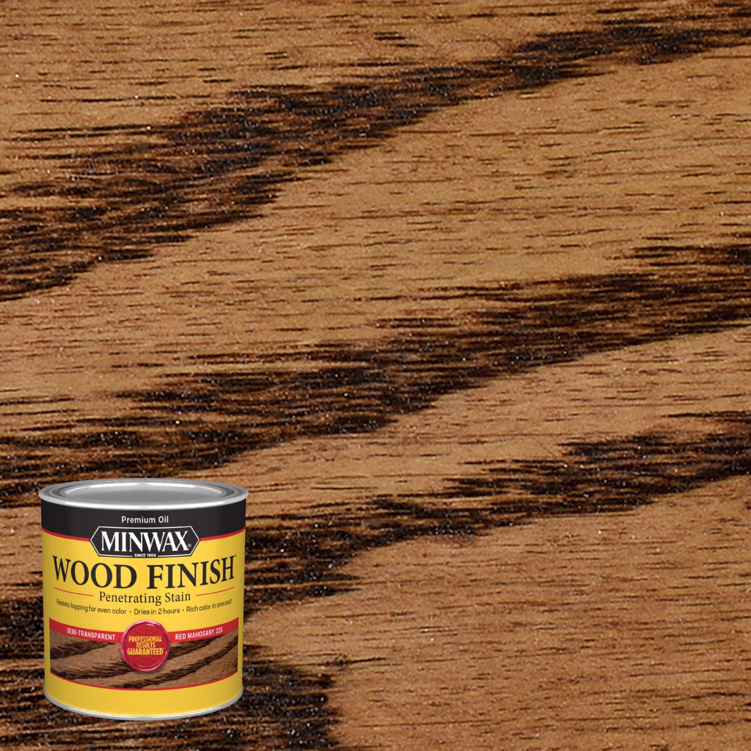 Minwax Wood Finish Semi-Transparent Red Mahogany Oil-Based Penetrating Wood Stain 0.5 pt - Mycitystee