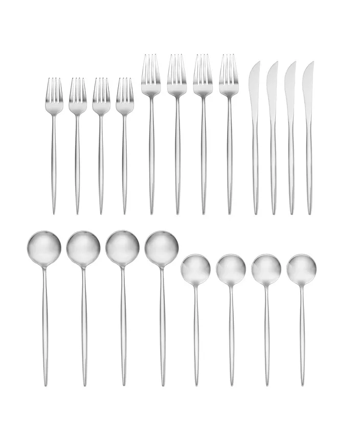 Hampton Forge Skandia  Zephyr Mirror 20-PC Flatware Set， Service for 4 - Mycitystee