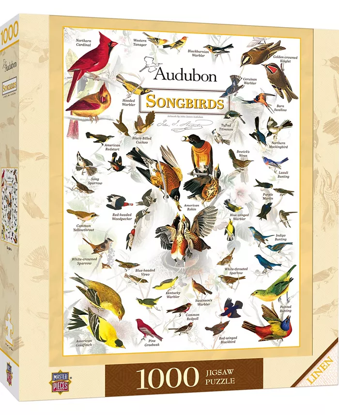 MasterPieces Puzzles Poster Art - Audubon Songbird 1000 Piece Adult Jigsaw Puzzle - Mycitystee