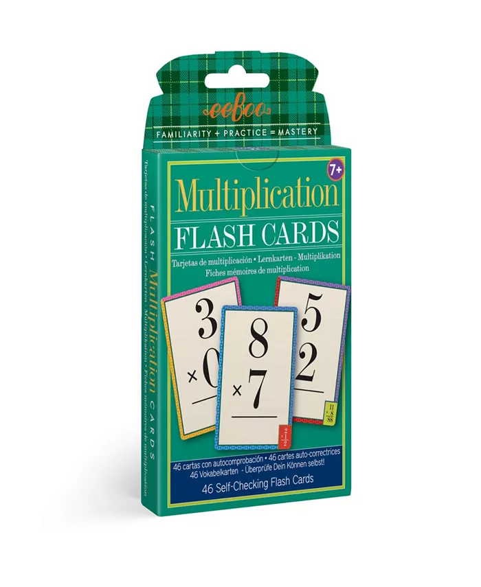 Eeboo Multiplication Educational Flash Cards 46 Piece Set - Mycitystee