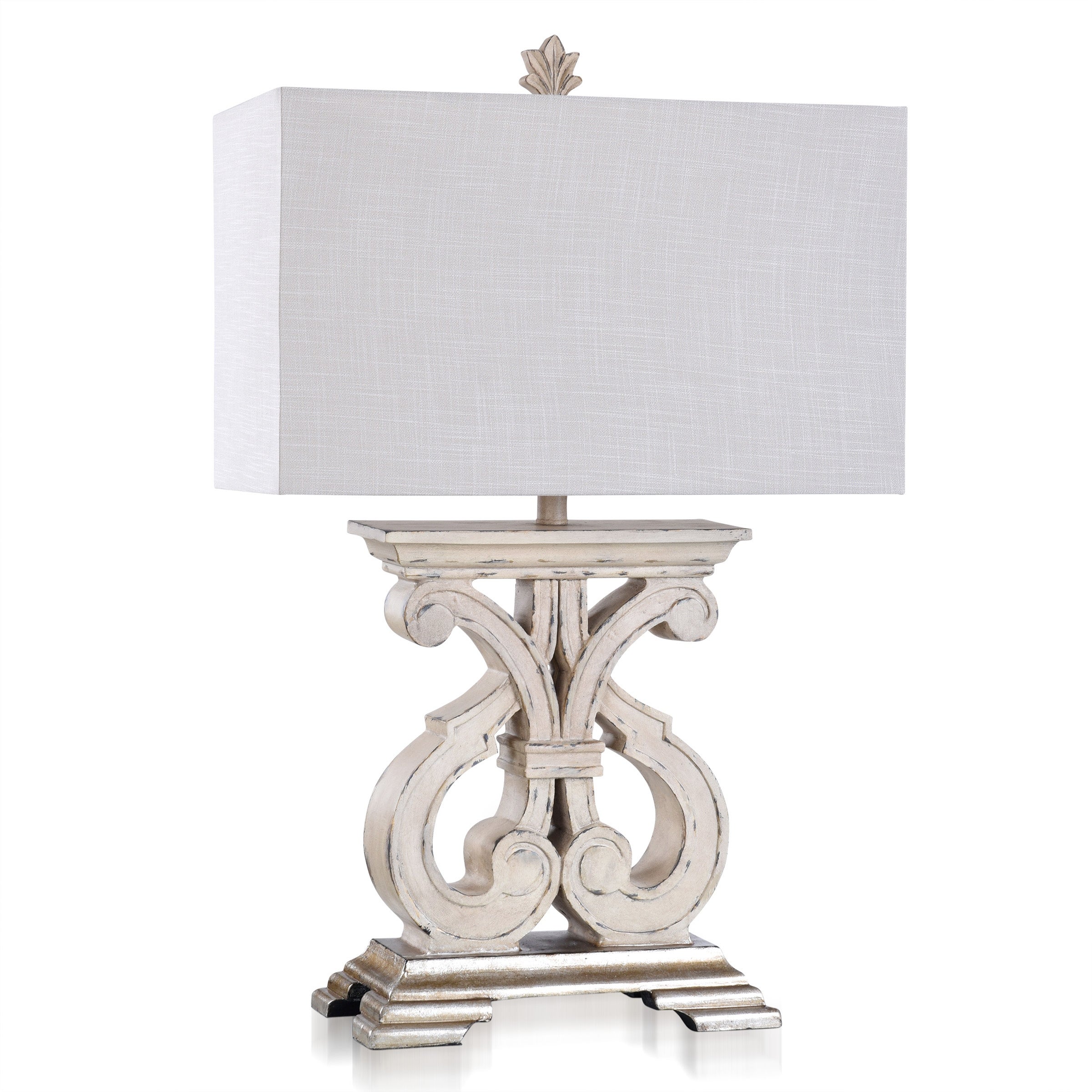 Indra - Traditional Table Lamp - Tuscana Cream - White Shade - Mycitystee
