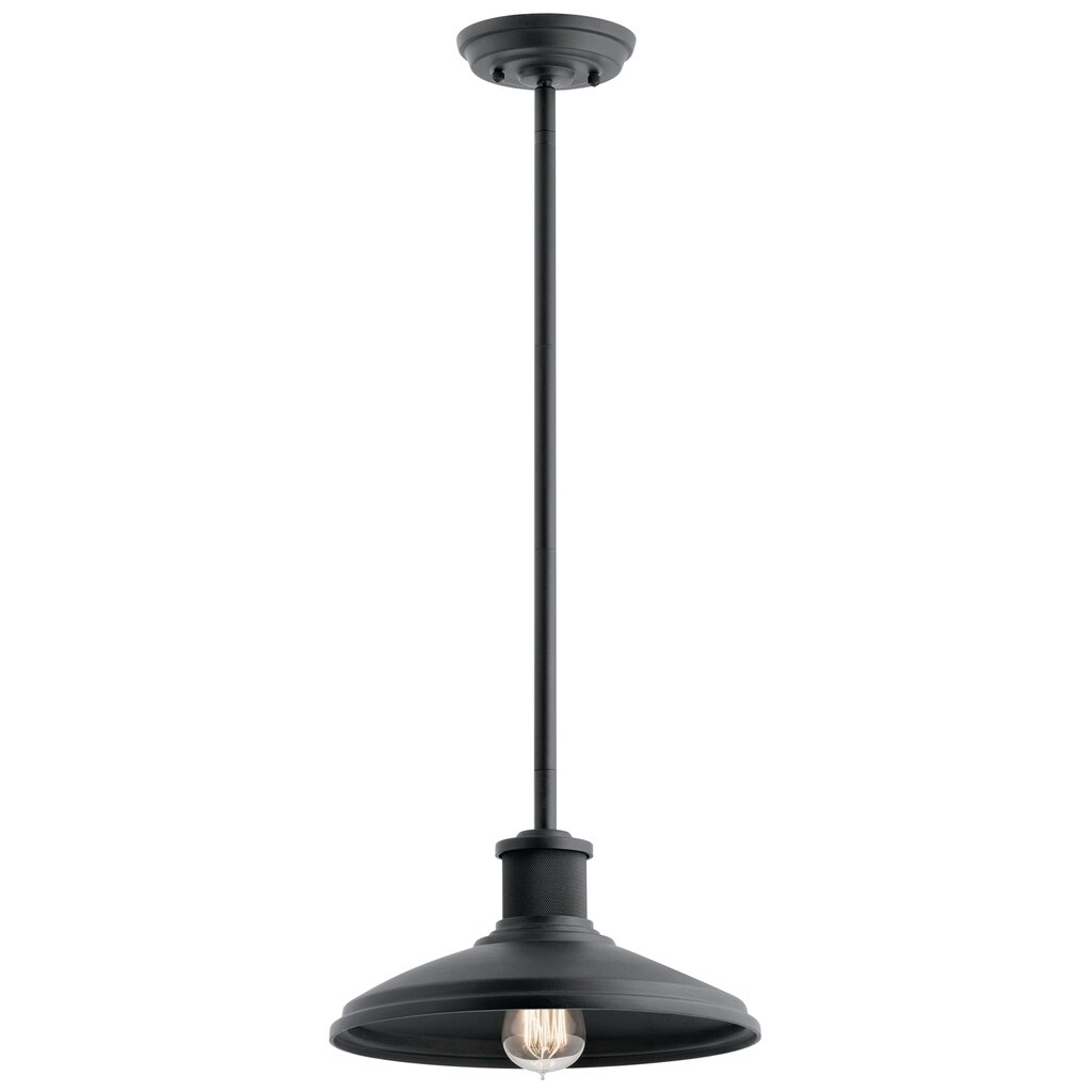 Kichler Lighting Allenbury Collection 1-light Textured Black Outdoor Pendant/Semi-Flush Mount - Mycitystee