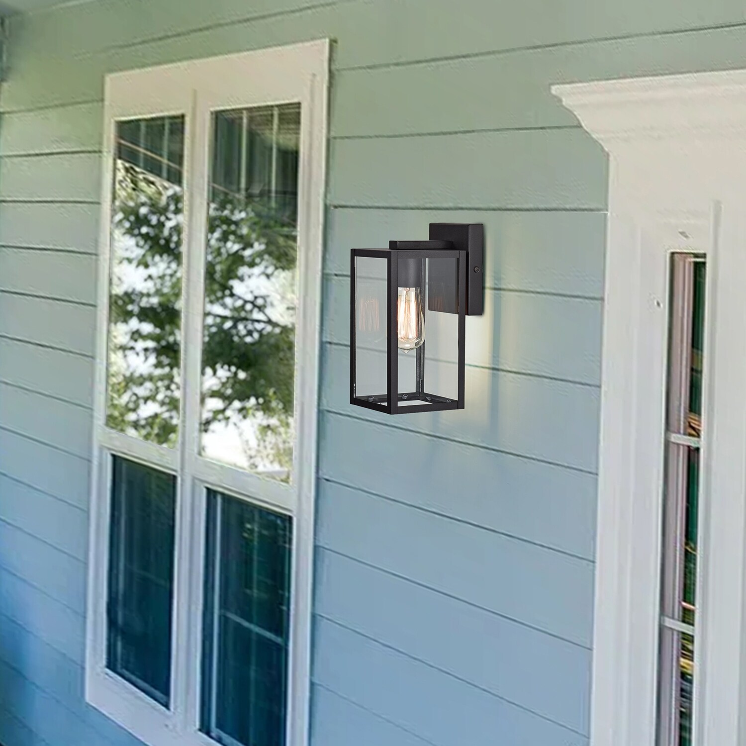 Exterior Lighting Outdoor Porch Wall Light with Clear Glass - 11*5*6.25 Shopping - The Best Deals on Outdoor Wall Lanterns | 38818747 - Mycitystee