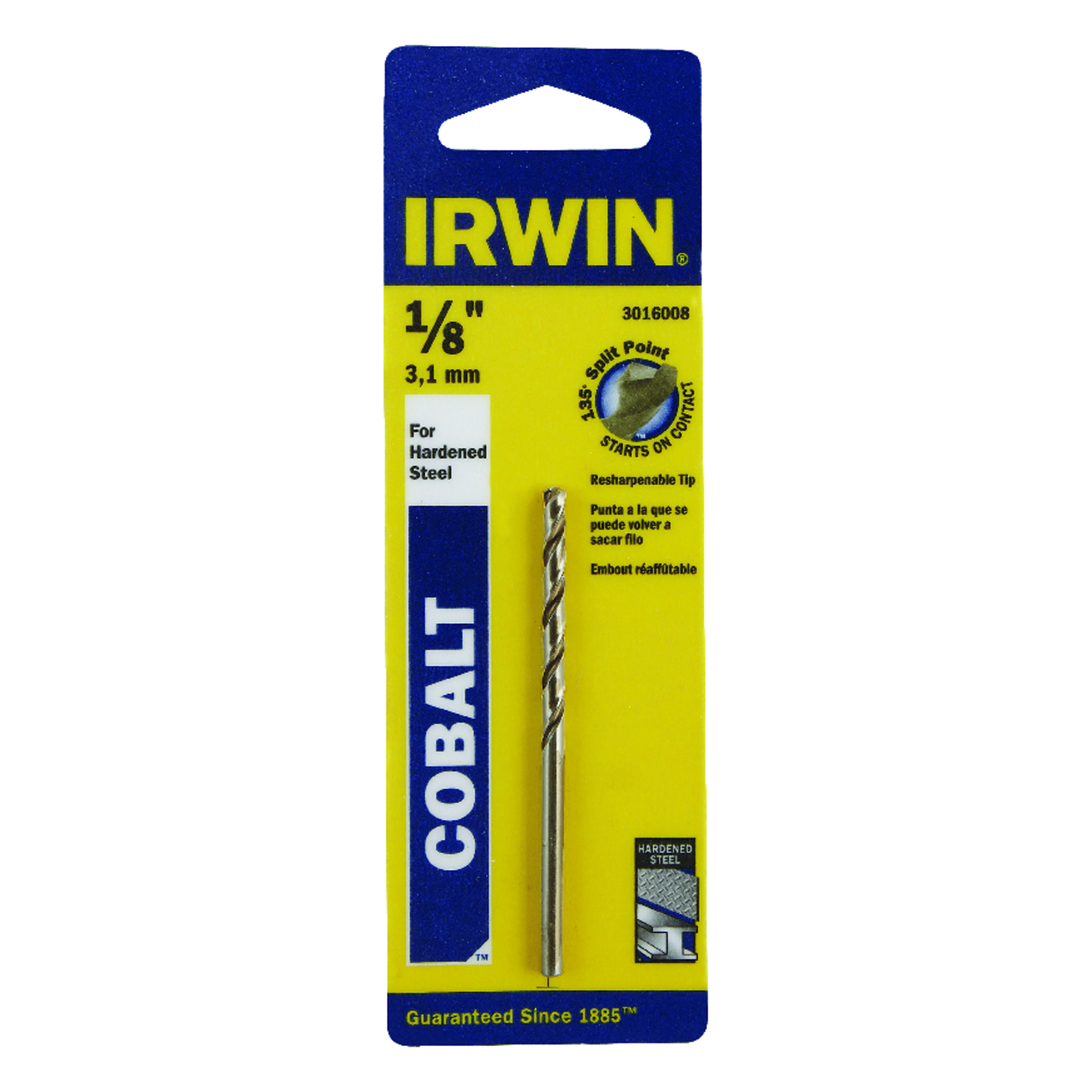 Irwin 1/8 in. X 2-3/4 in. L Cobalt Alloy Steel Drill Bit 1 pc - Mycitystee