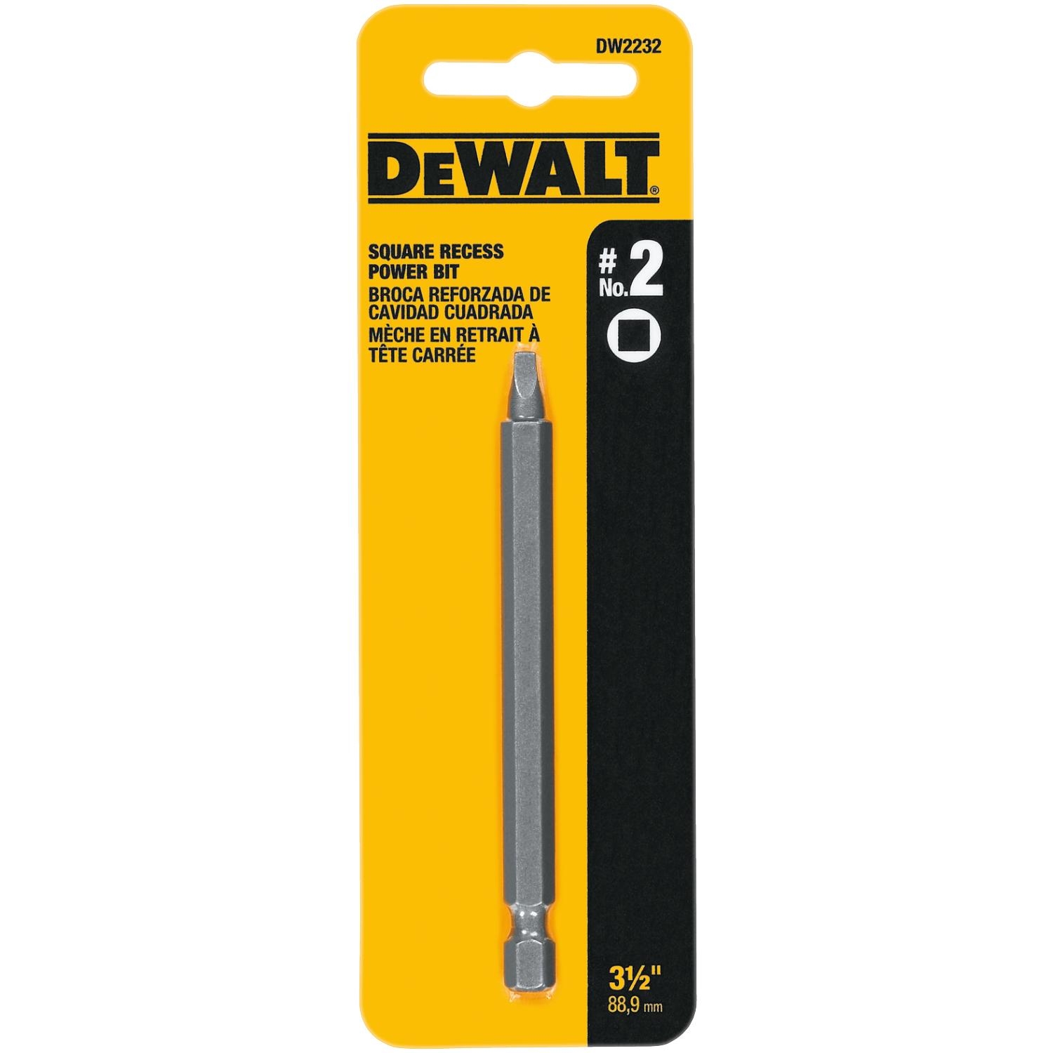 DeWalt Square Recess #2 X 3-1/2 in. L Power Bit Heat-Treated Steel 1 pc - Mycitystee