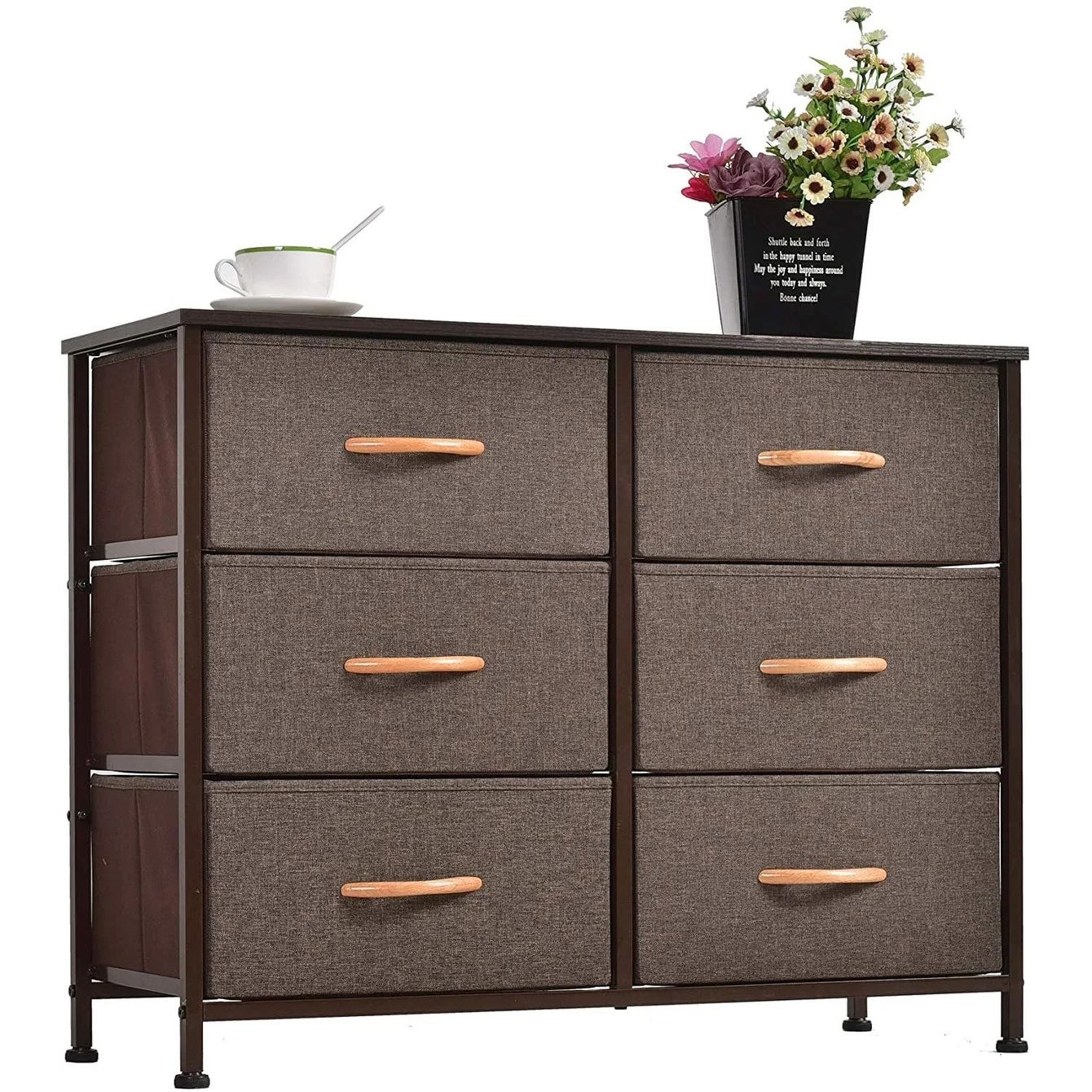 Space-Saving 6-Drawer Dresser Closet with Fabric Bins - - 37828683 - Mycitystee