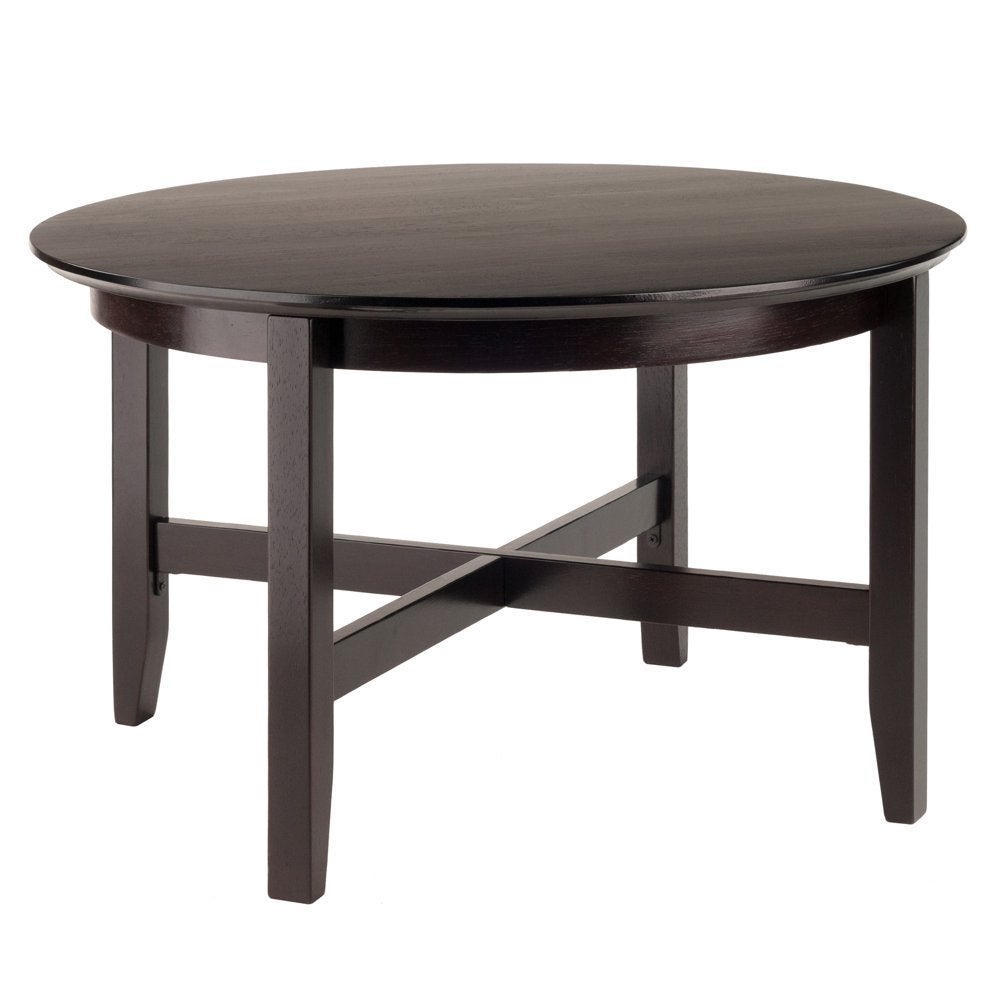 Wood Toby Round Coffee Table， Espresso Finish - Mycitystee