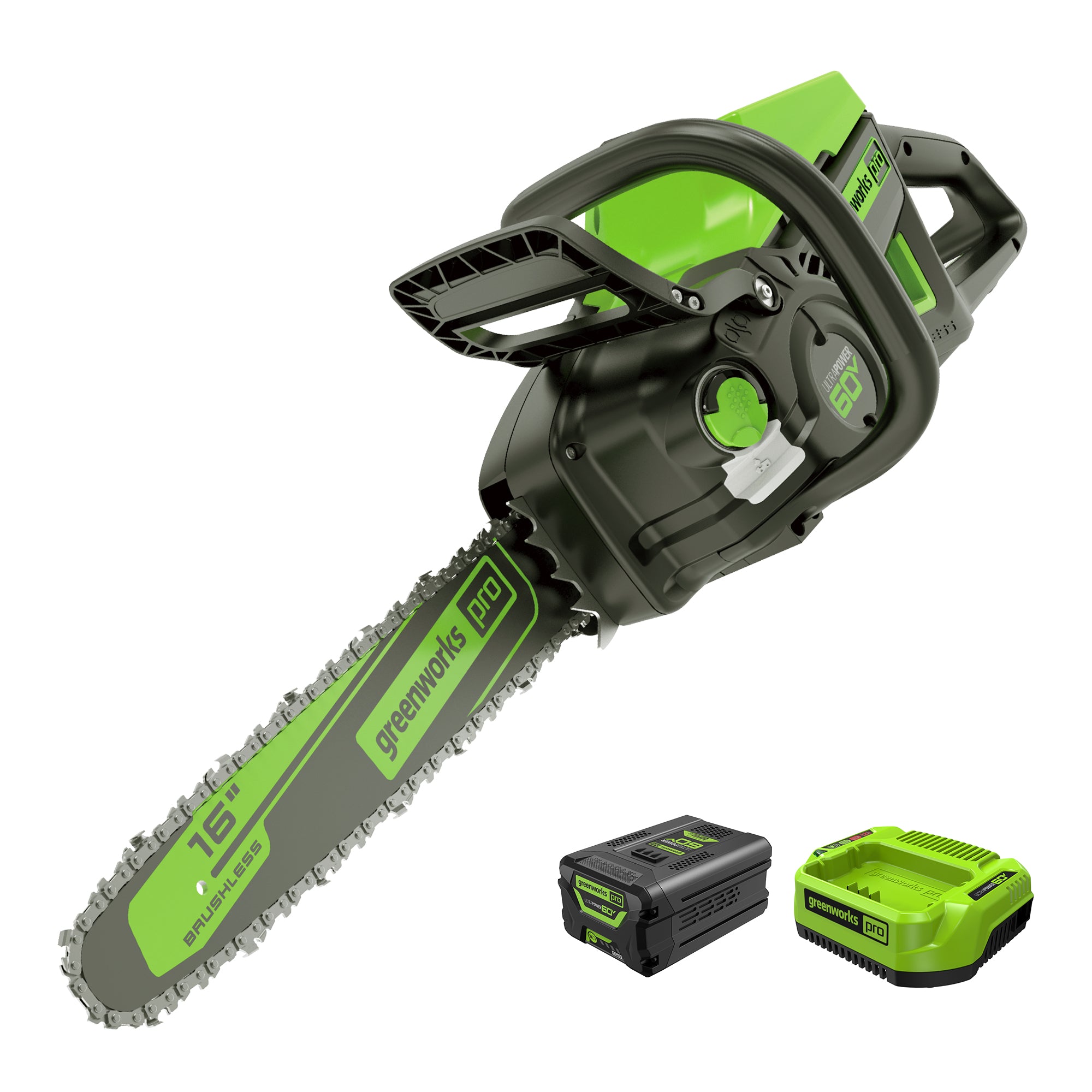 60V 16-Inch Cordless Chainsaw  Battery | Greenworks Tools - Mycitystee