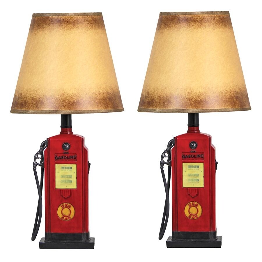 Design Toscano Retro Gasoline Pump Table Lamp: Set of Two - Mycitystee