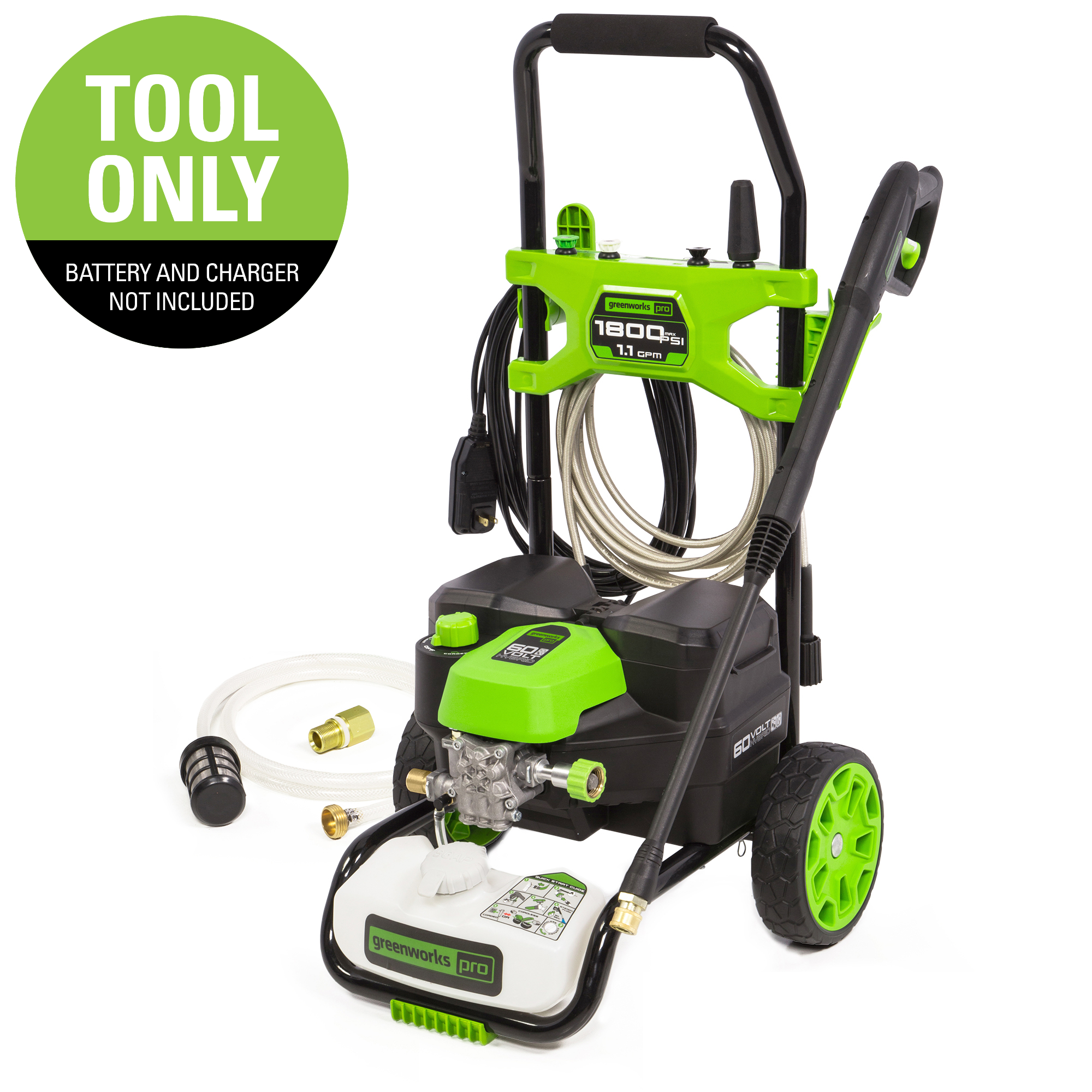 60V Hybrid 1800-PSI 1.1 GPM Electric Pressure Washer | Greenworks Tools - Mycitystee